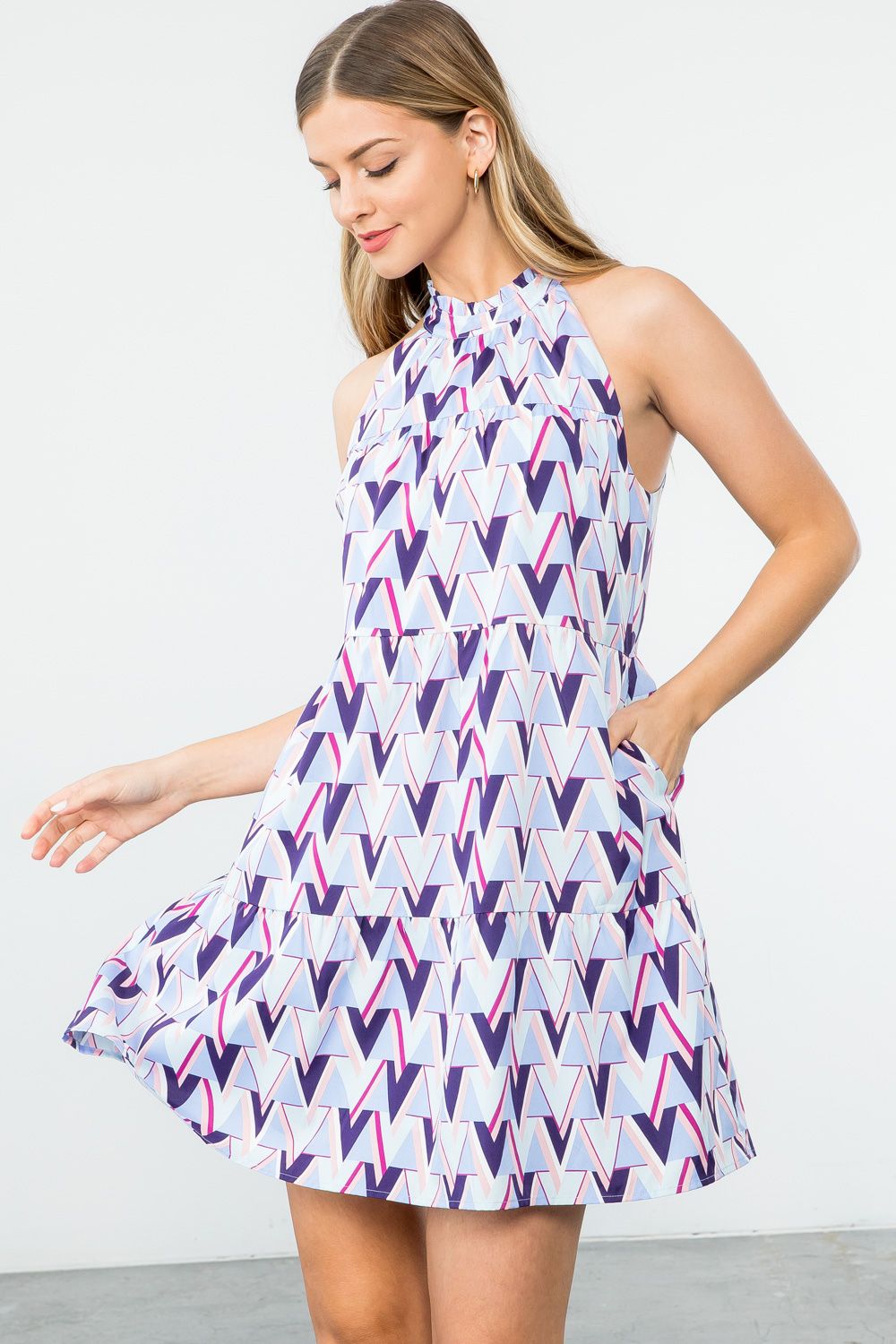 Halter Triangle Pattern Dress