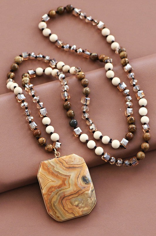 Natural Stone Pendant Necklace