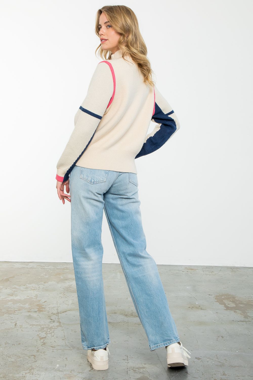 Rib Knit Half Zip Sweater