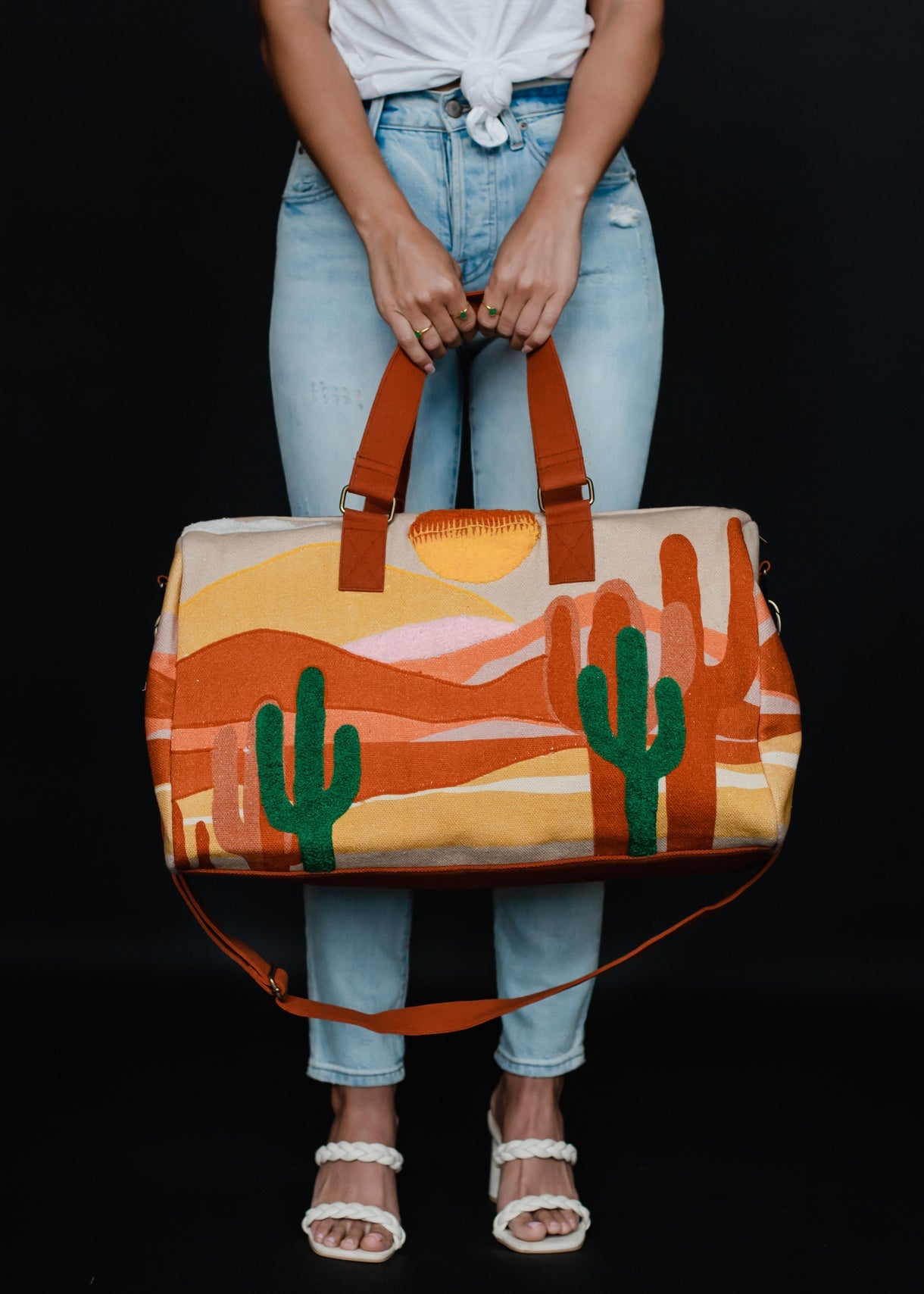 Woven Desert Scene Duffle Bag