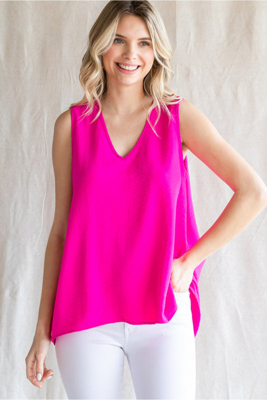 Solid Simple V-Neck Tank