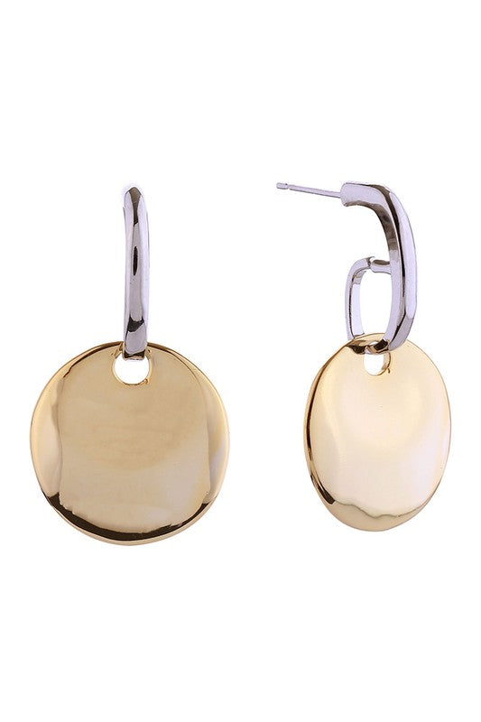 14k Disk Dangle Earrings
