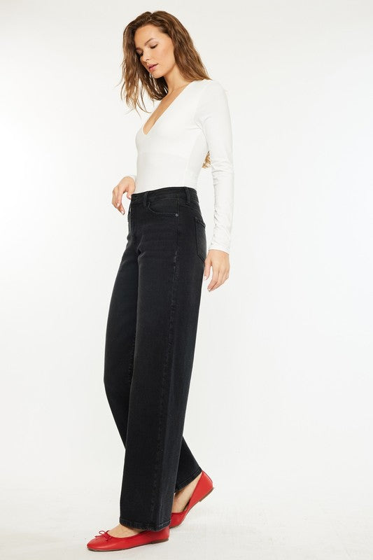 Black Wide Leg Highrise Jeans