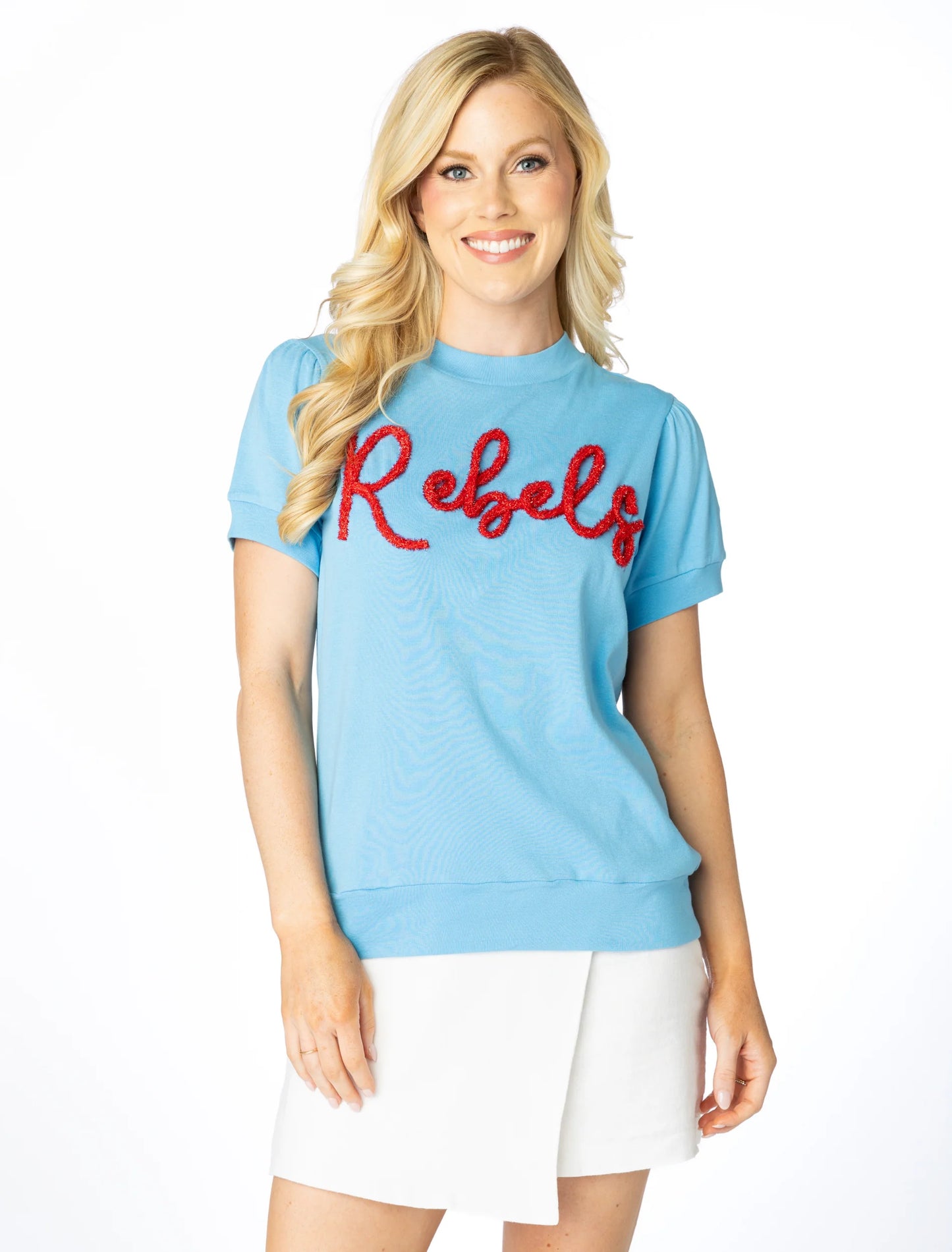 The Rebels Glitter Script Top