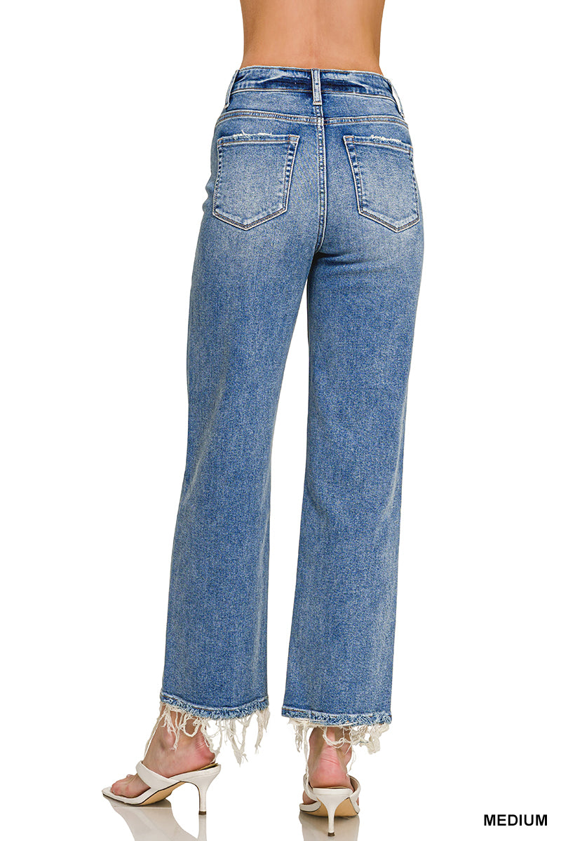 Jagged Scissor Cut Hem Jeans