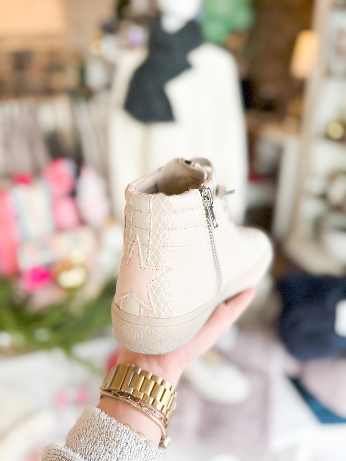 Rooney Taupe Snake Sneakers