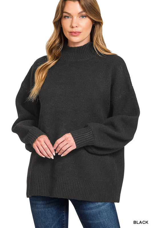Black Mock Neck Sweater