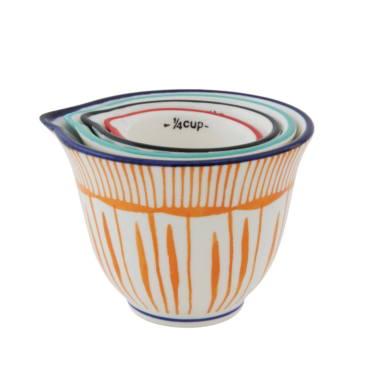 Hand-Stamped Measuring Cups with Stripes