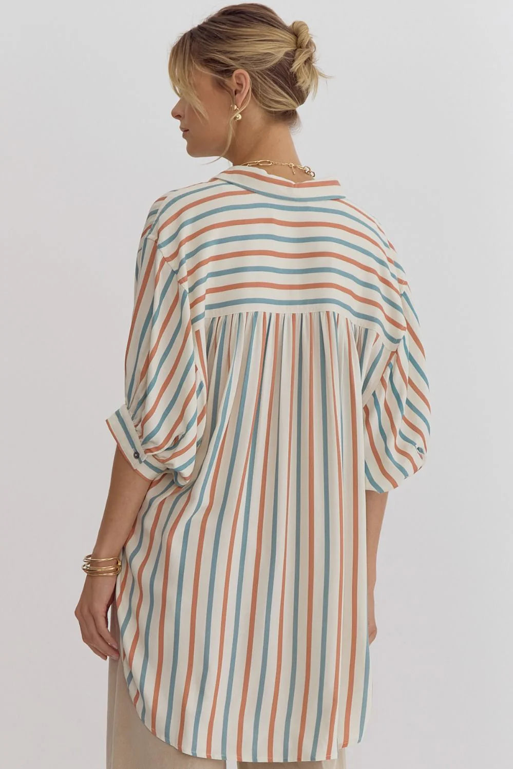 Blue + Rust Dolman Top