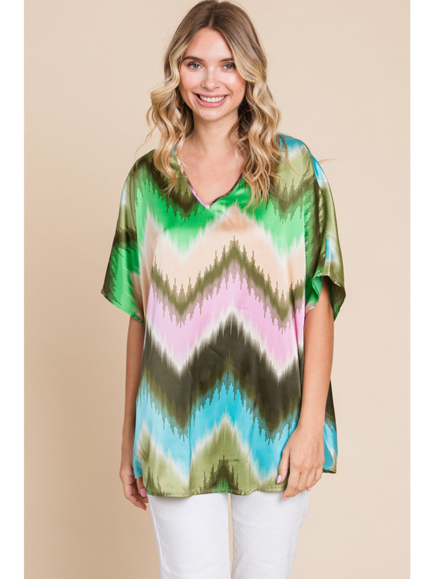 Satin ZigZag Boxy Top