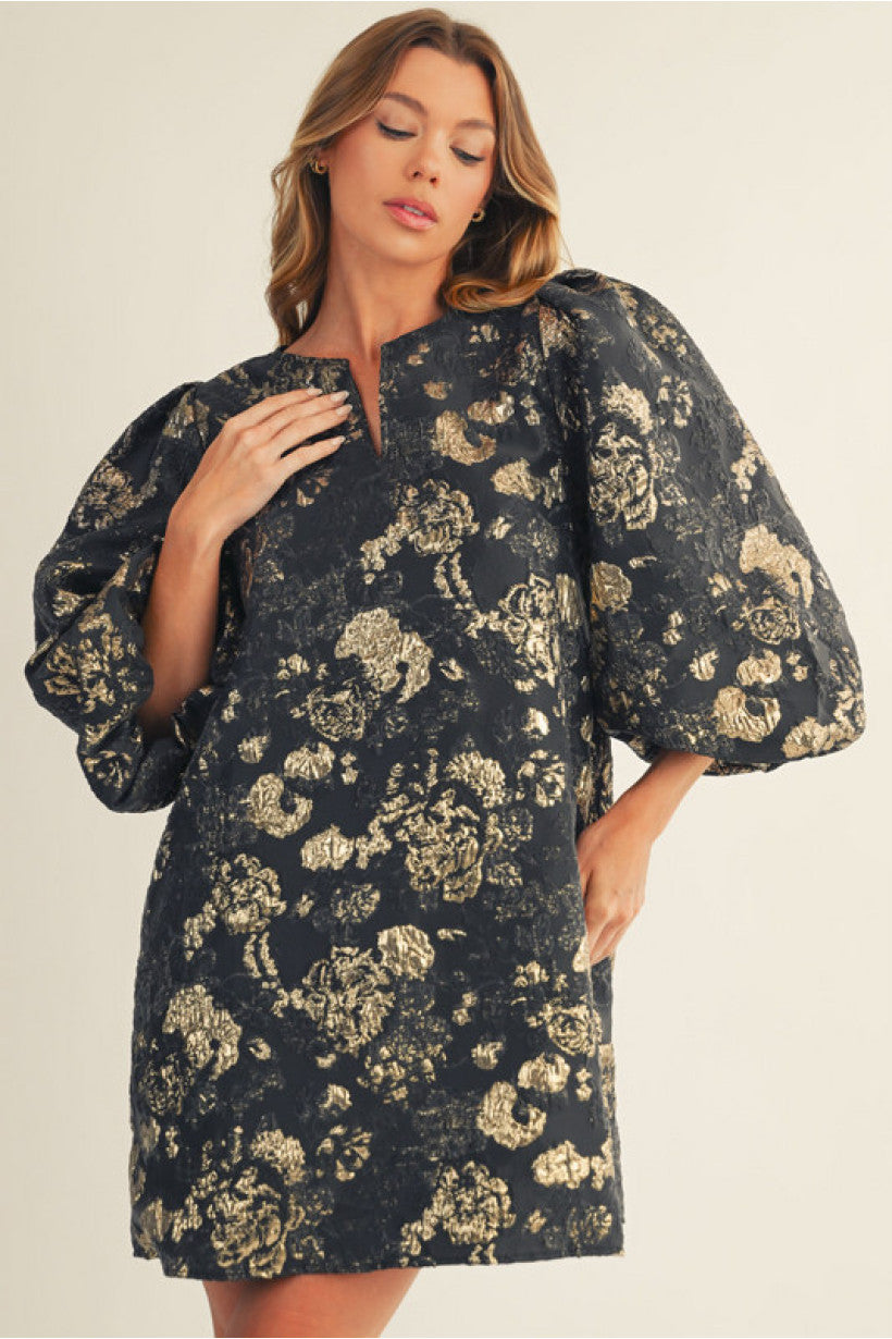 Floral Jacquard Dress