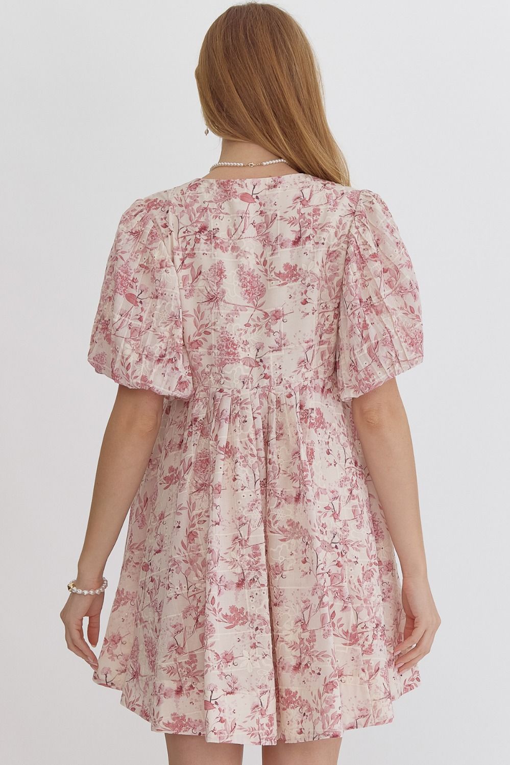Eyelet Blush Floral Mini Dress