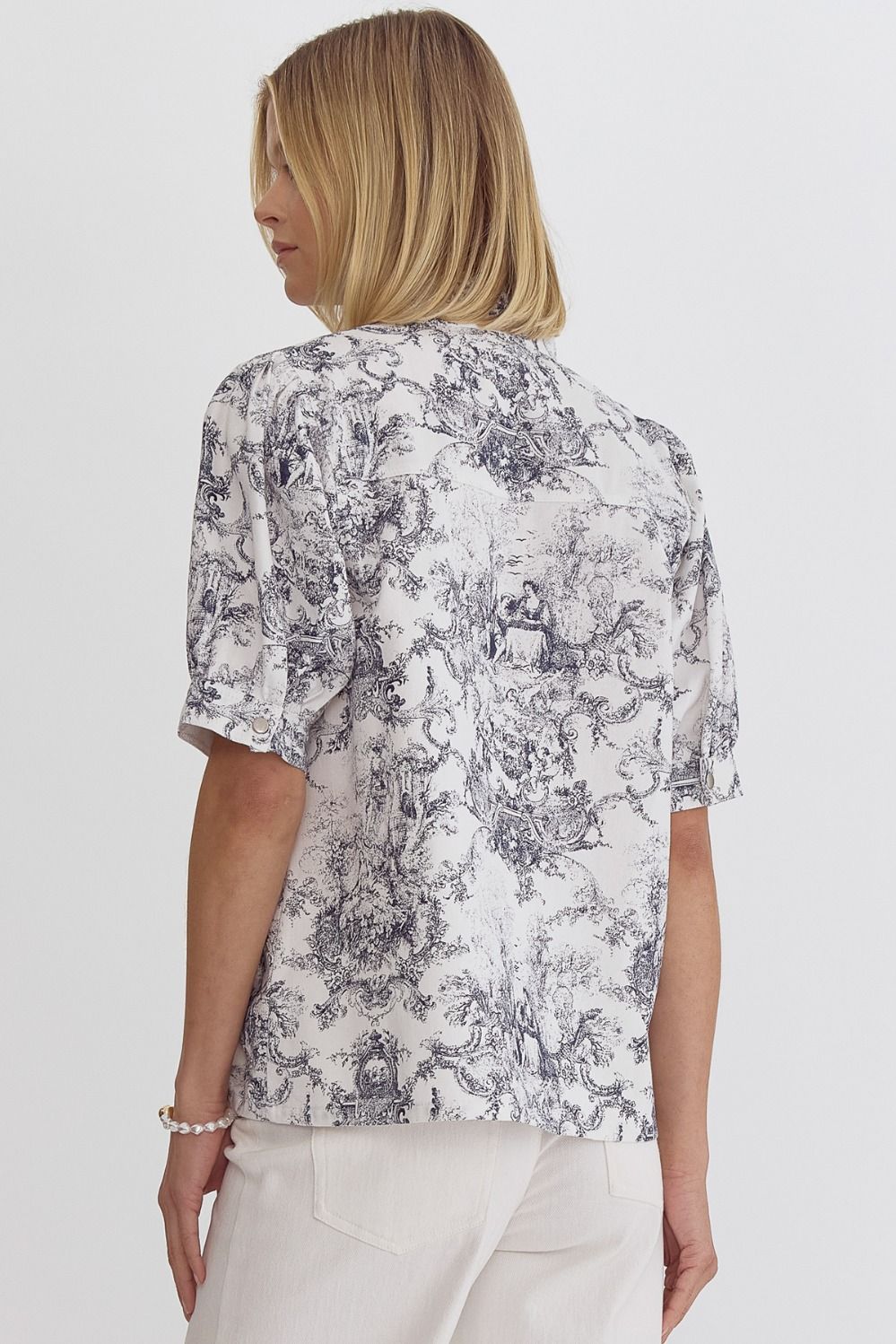 Antique Printed Self Tie Blouse