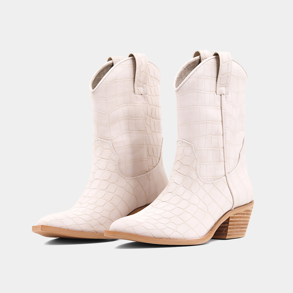 Zouzou Taupe Croco Boots