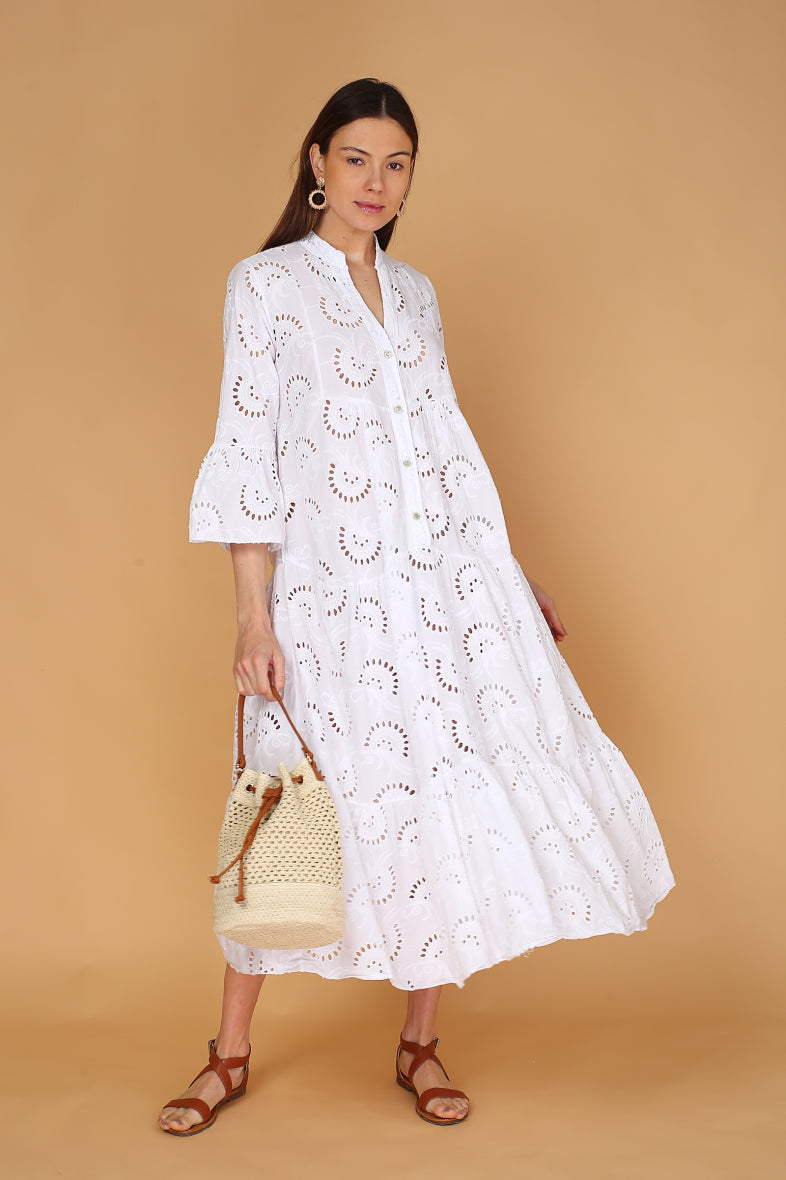 White English Embroidery Dress | Made in ITALY White English Embroidery Dress | Made in ITALY