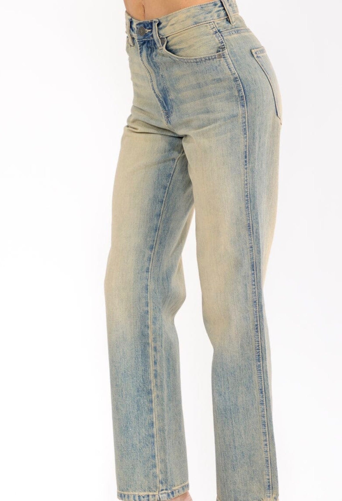 Vintage Wash Wide Leg Straight Jean