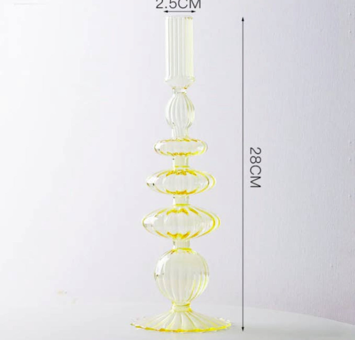 Lace Taper Glass Candlestick Holder