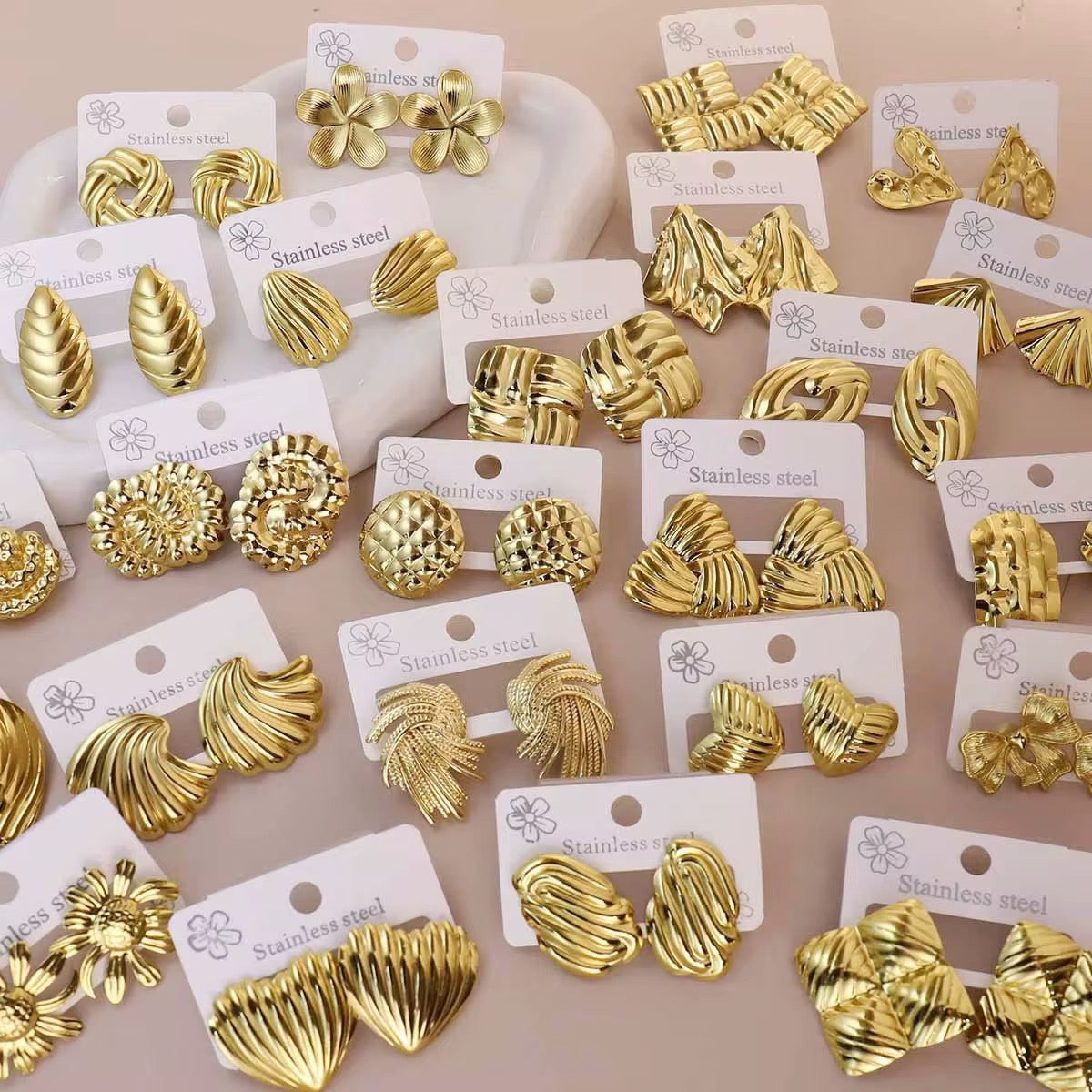 Gold Plated Waterproof Earrings