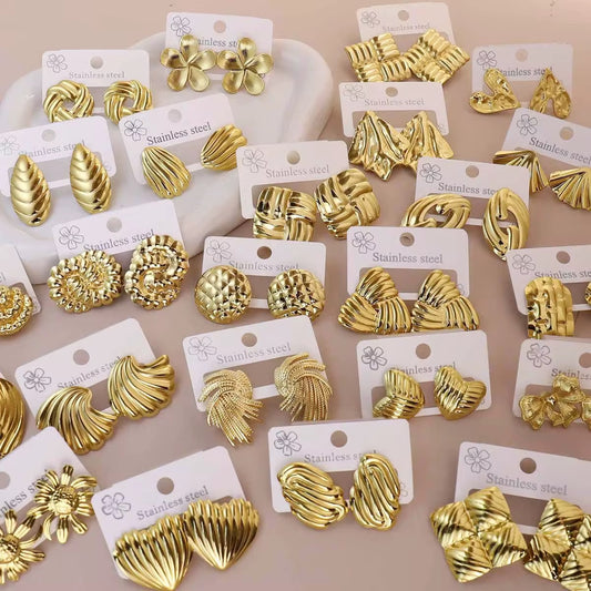 Gold Plated Waterproof Earrings