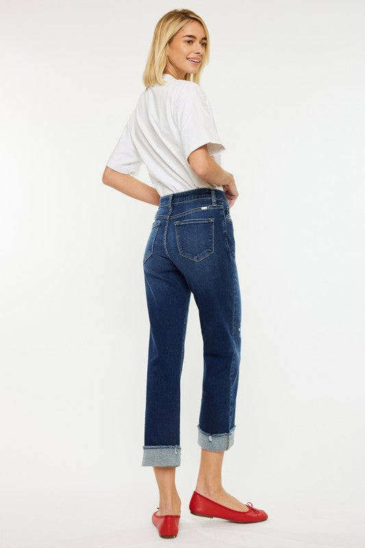 High Rise Cropped Straight Jean