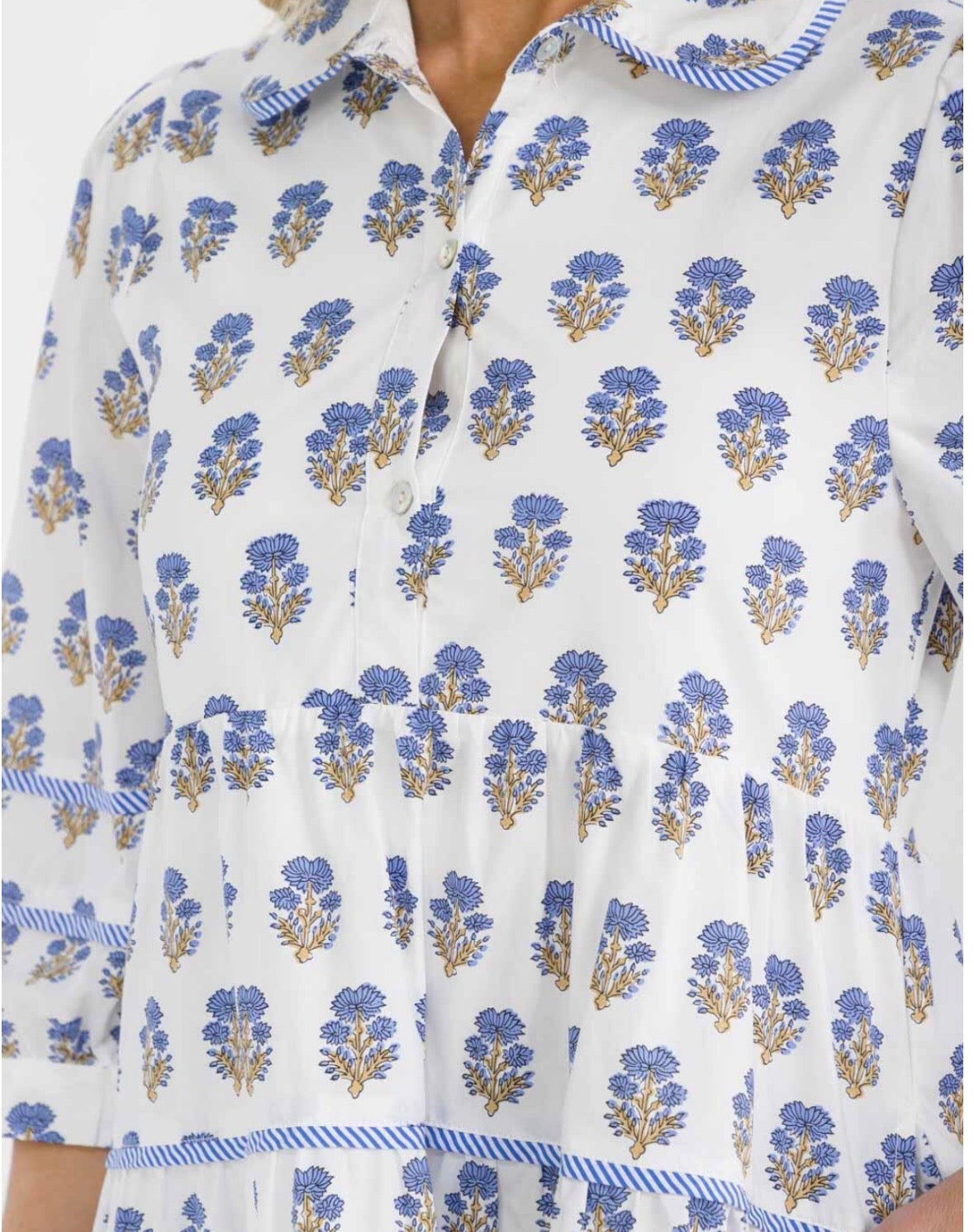 Women’s Blue Half Button Dress