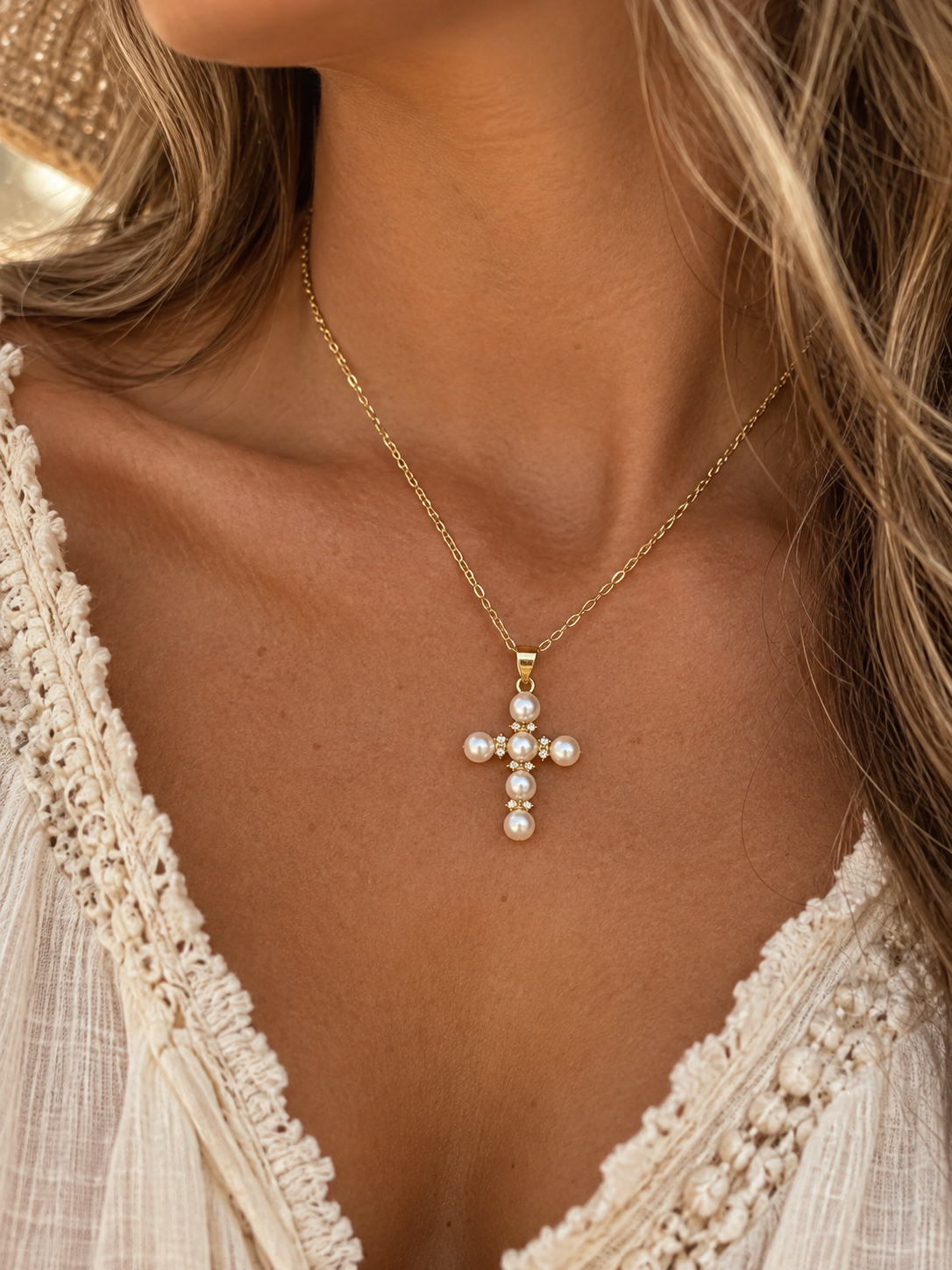 Pearl Embezzled Necklace