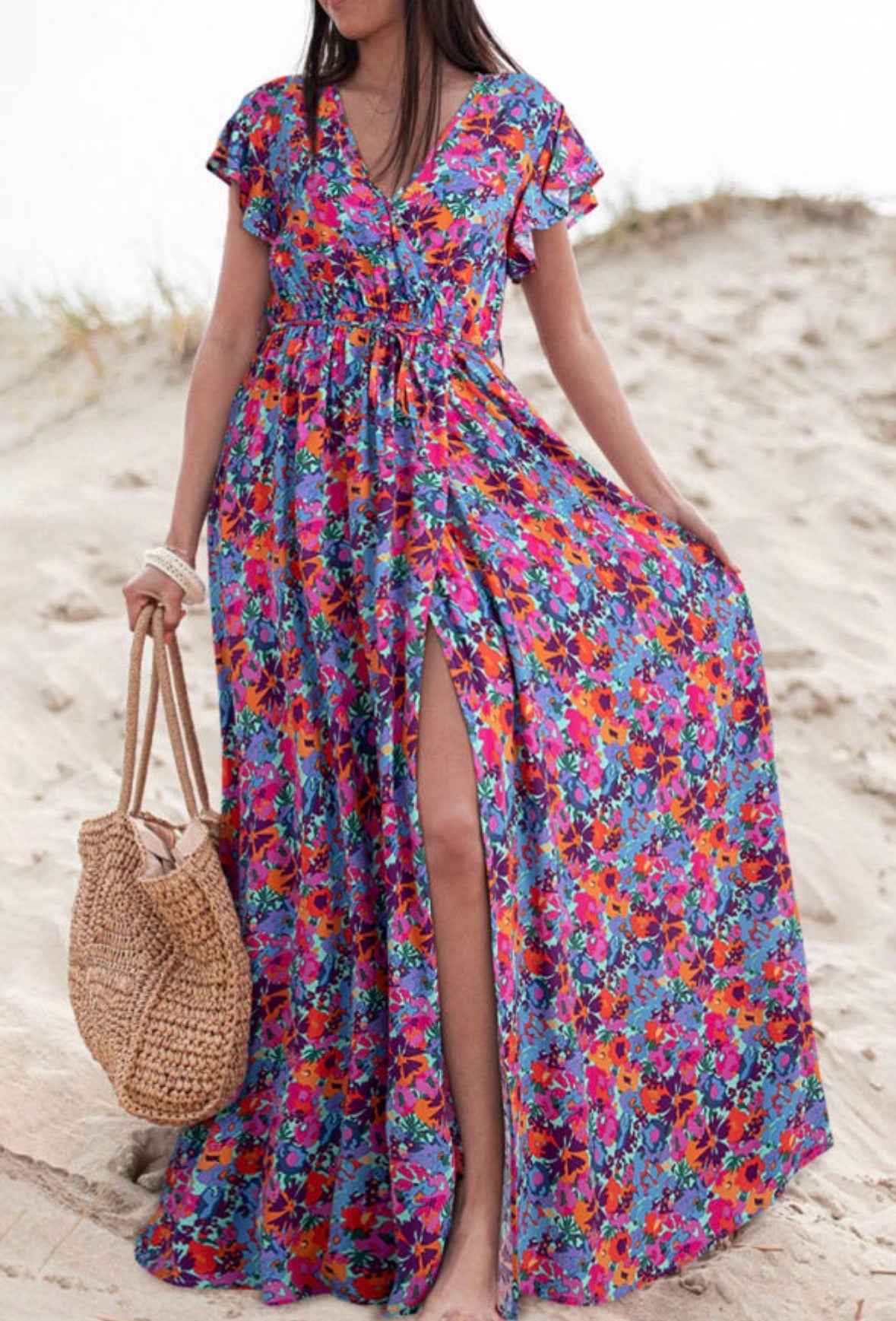 Long Split Floral Maxi