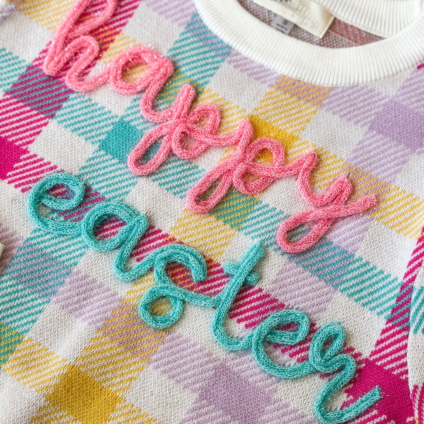Happy Easter Gingham Sweater