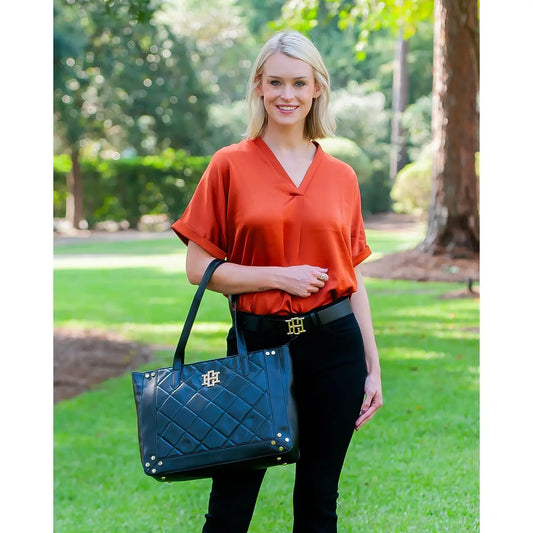 Sophie Zippered Tote in Black