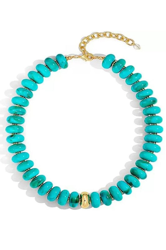 Gold Accent Candy Beaded Stackable Necklace