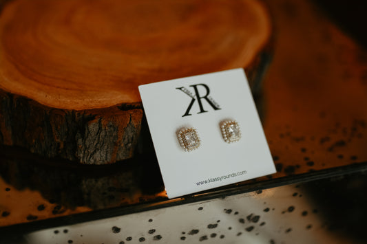 Rectangle Peal & Stone Studs
