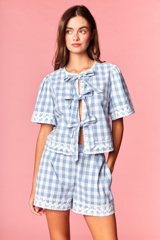 Powder Blue Gingham Set