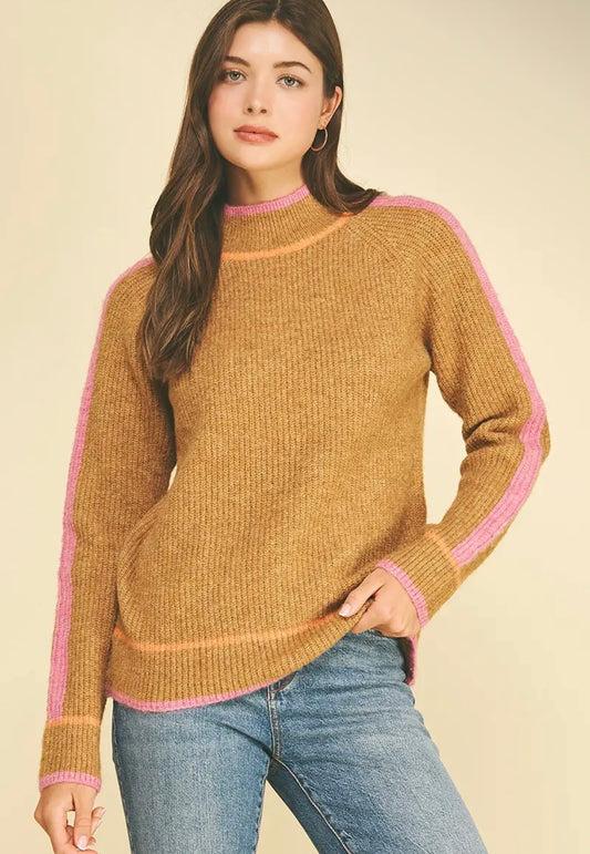 Colorblock Raglan Knit Sweater