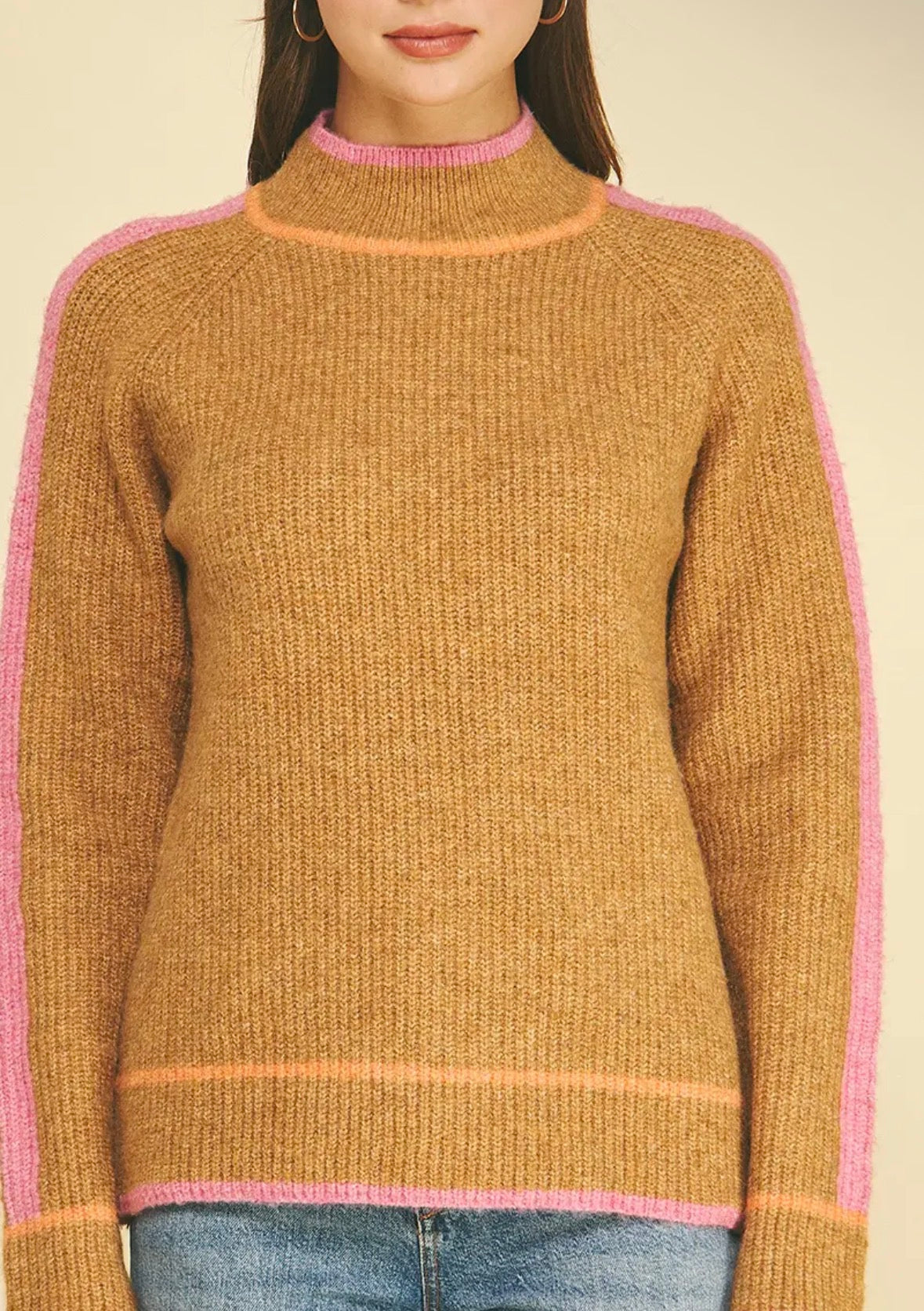 Colorblock Raglan Knit Sweater
