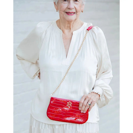 Red Patent Livi Crossbody Bag