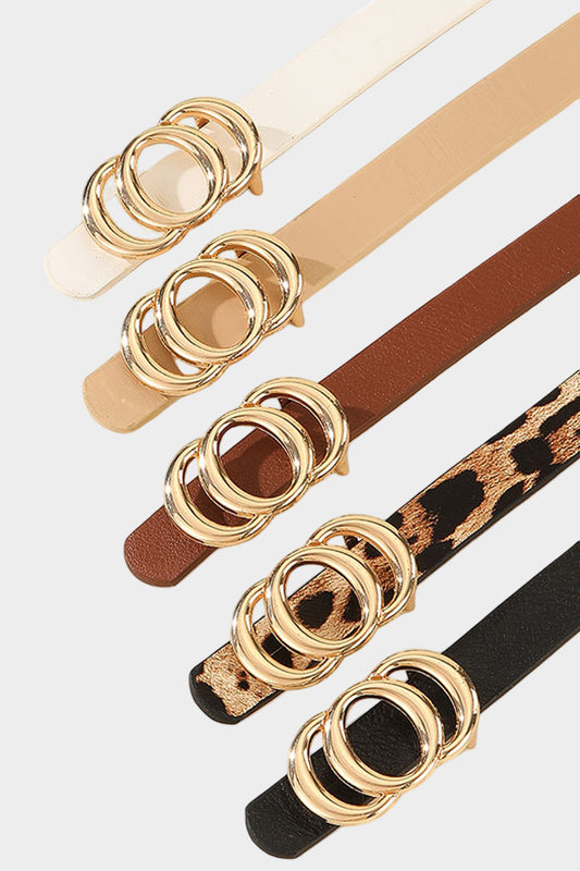 Black Double Gold Circle Belt