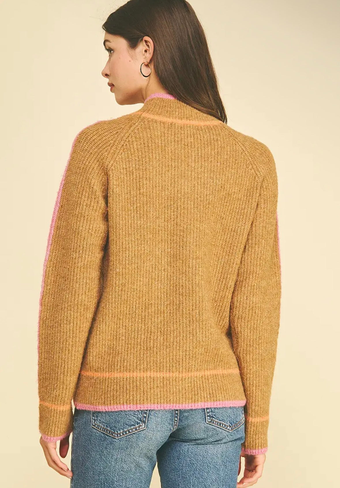Colorblock Raglan Knit Sweater