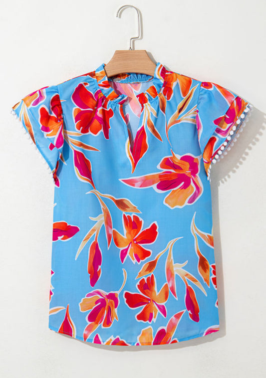 Nearly Summer Pom Trim Top