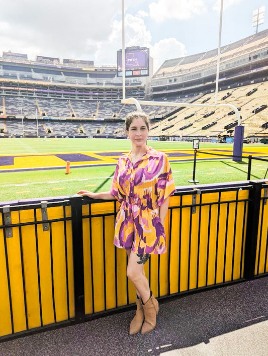 LSU Spirit Smocked Waist Romper