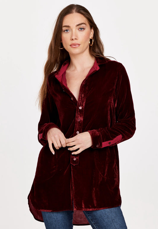 Sangria Velvet Top