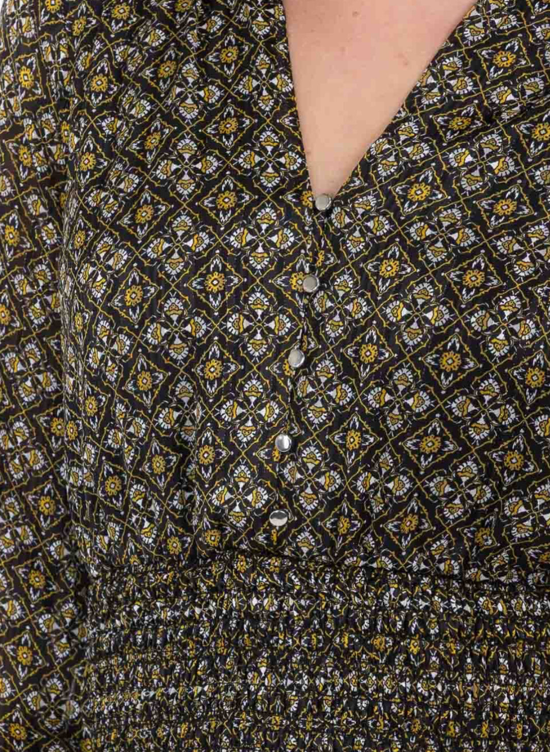 Smocked Waist Printed Dress