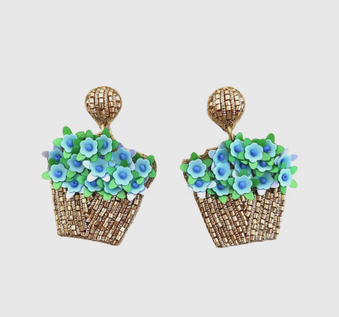 Hydrangea Basket Earrings