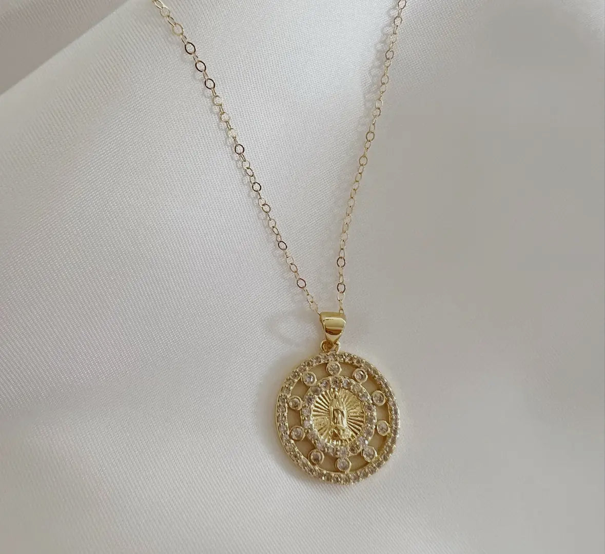 Prayer Mary Religious Necklace