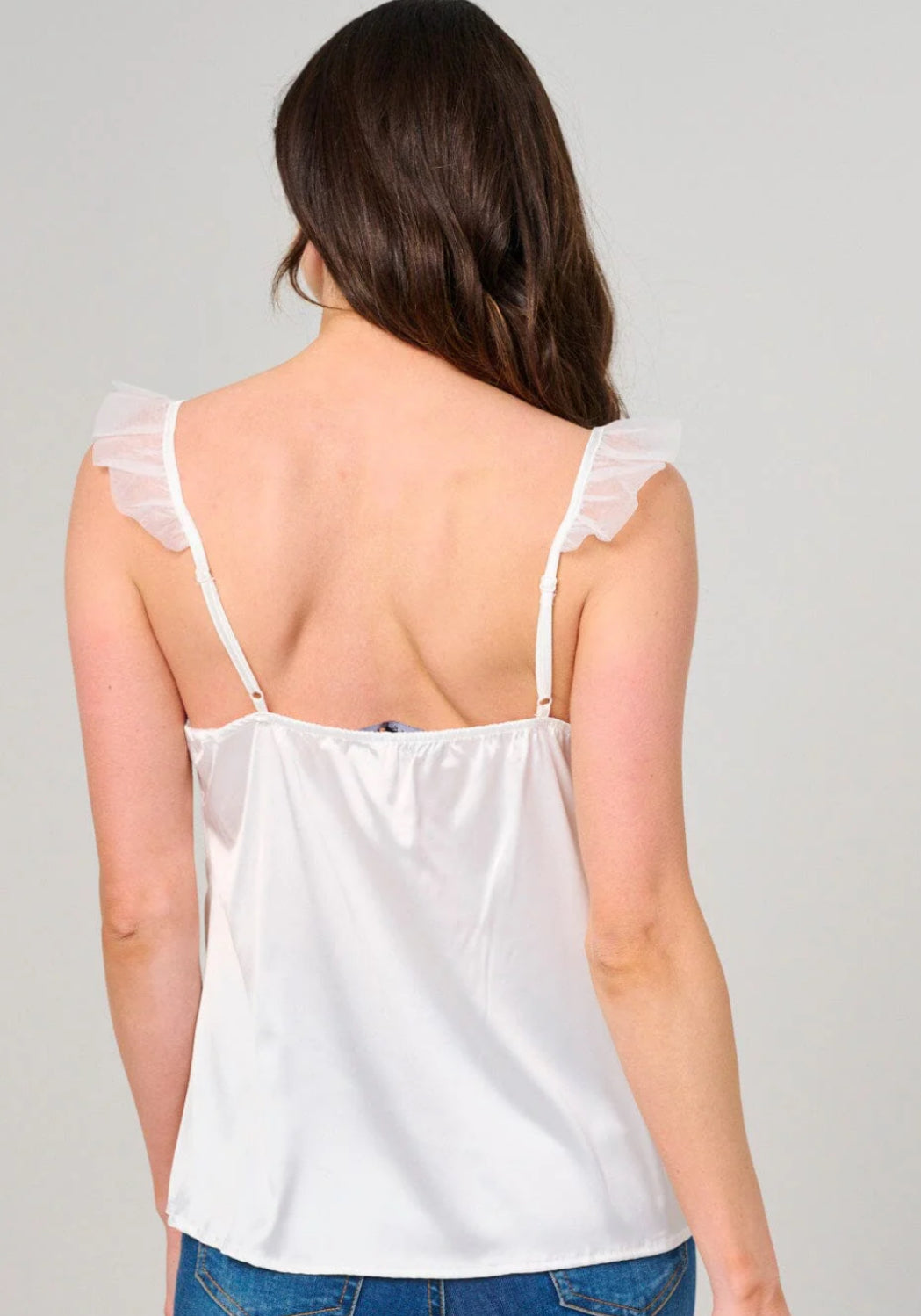 Satin Detail Sleeve Tank