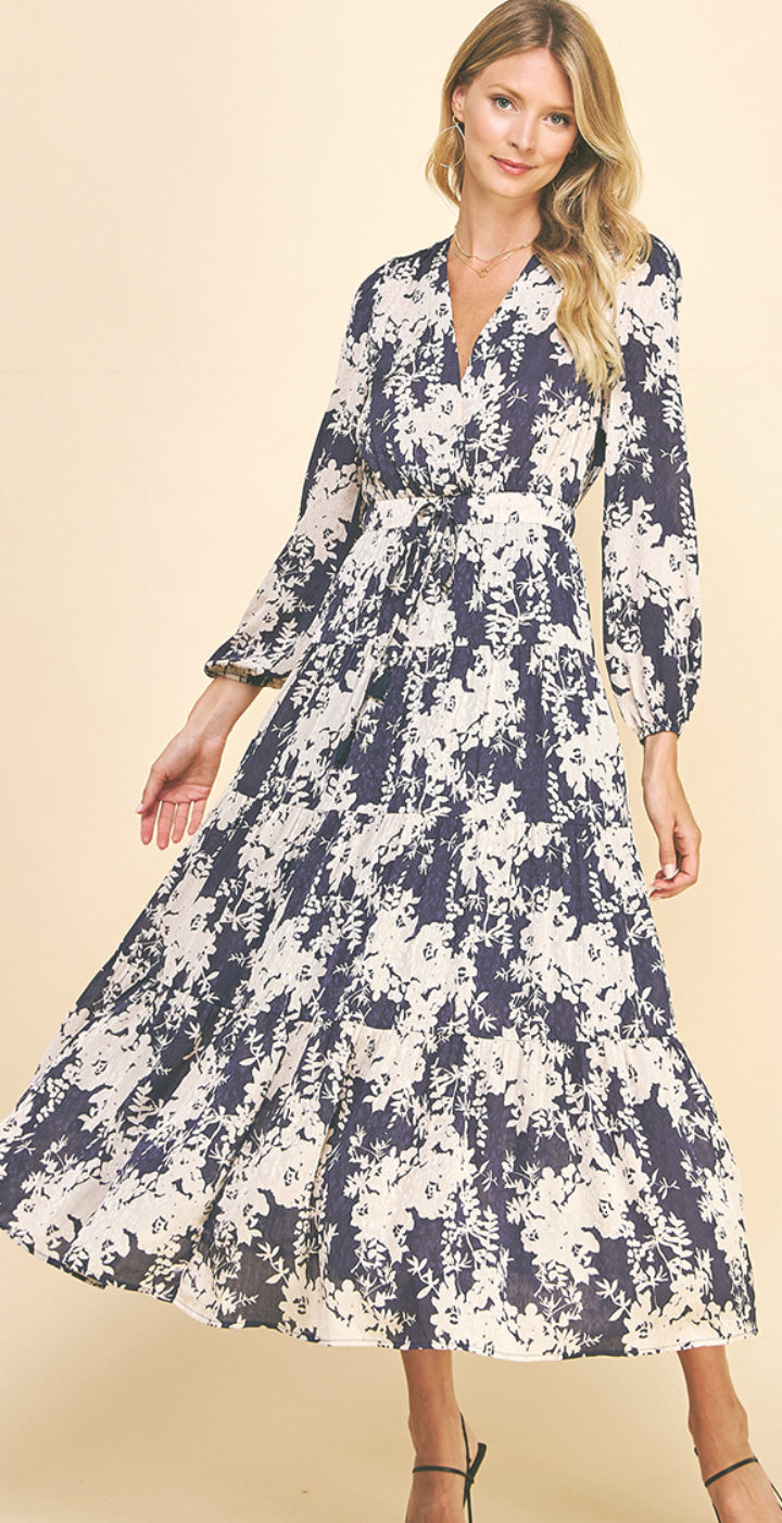 Deep Violet Floral Maxi Dress