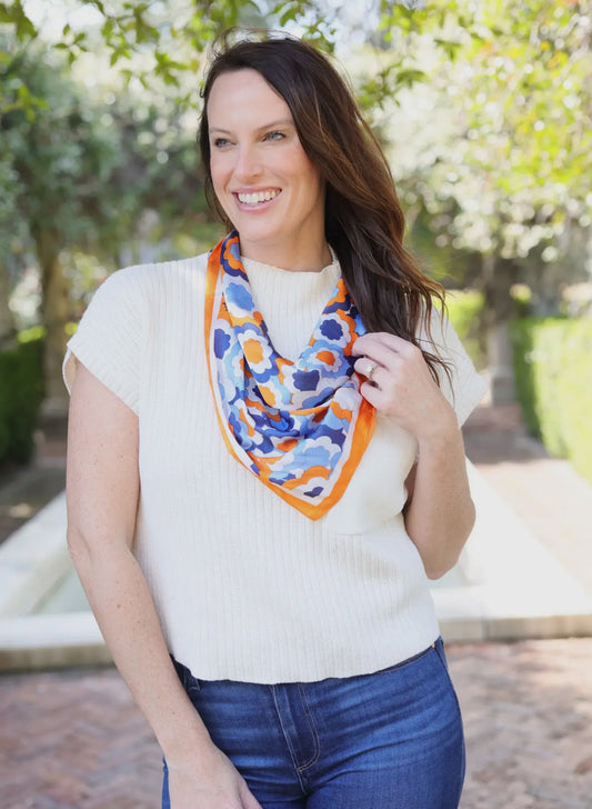 Kingsley Orange + Blue Scarf