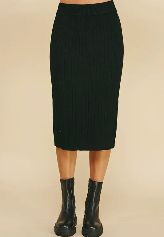 Cable Knit Sweater Skirt