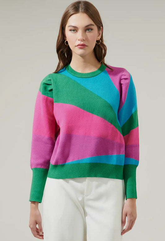 Eloy Graphic Puff Sleeve Sweater
