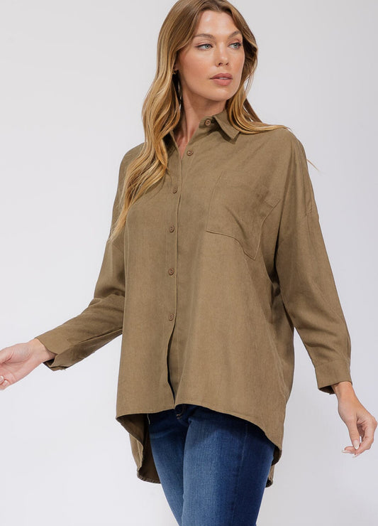 Corduroy Oversized Button Up