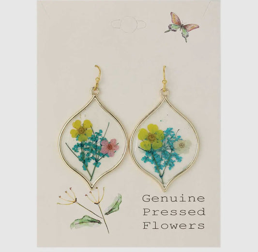 Yellow + Pink + Aqua Floral Vintage Earringa